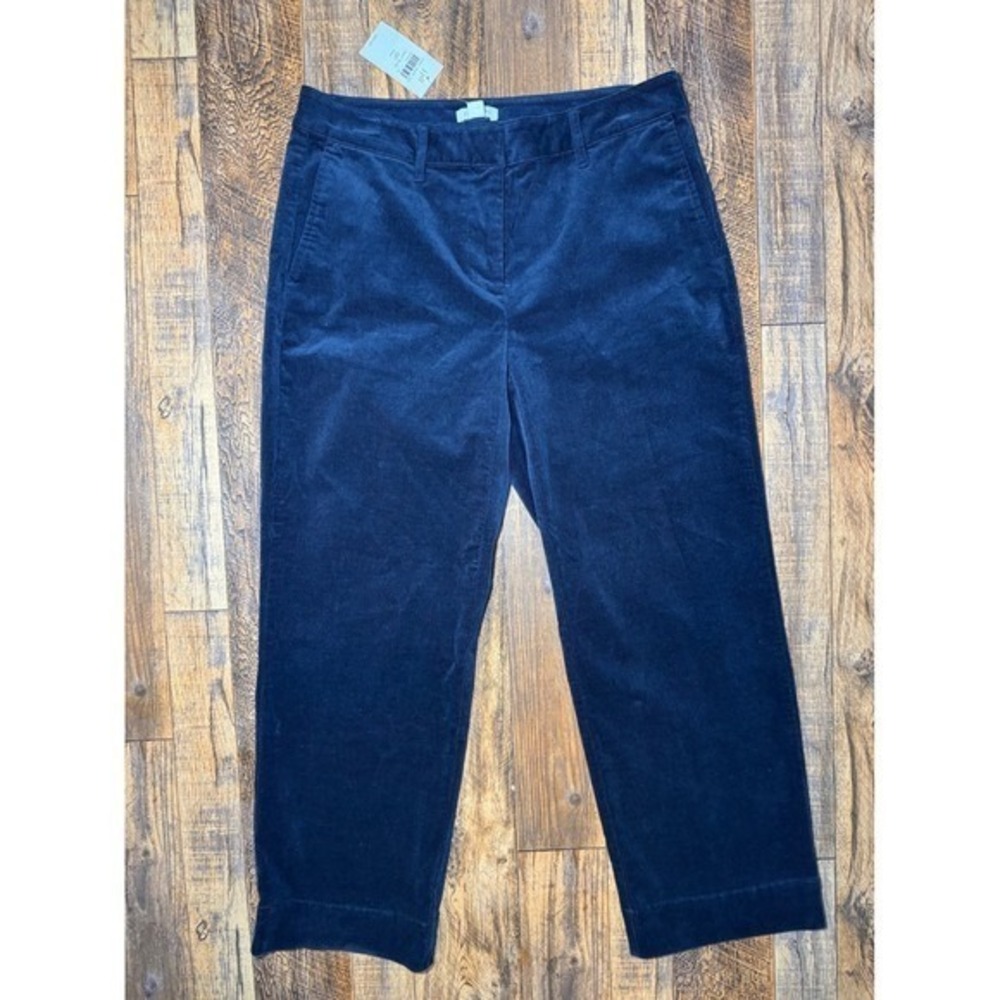 NWT J. Jill Navy Blue‎ Corduroy Petite Cropped Wide Leg Pants Size 6P